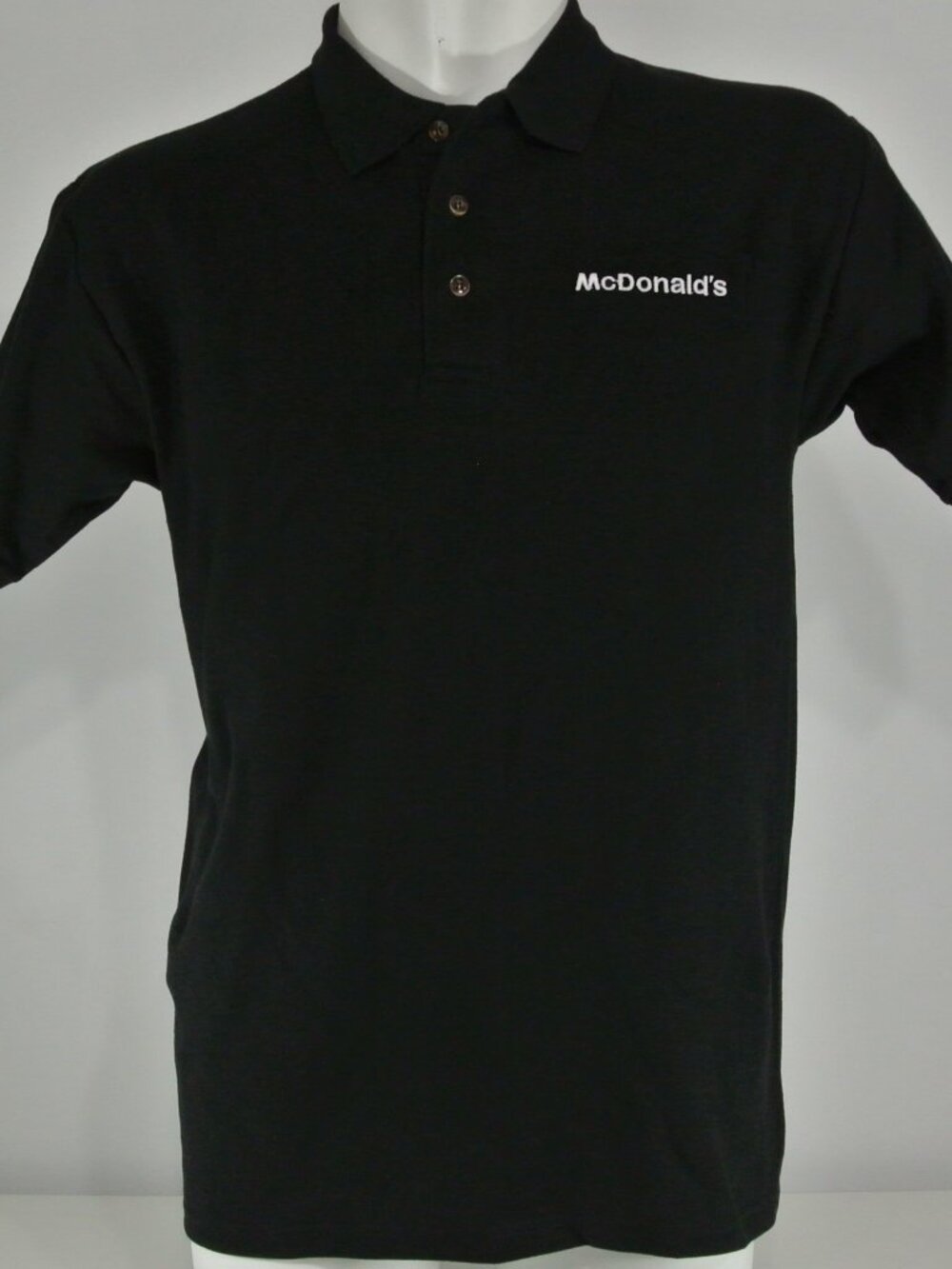 McDONALD'S Fast Food Employee Uniform Polo Shirt Black Size L Large